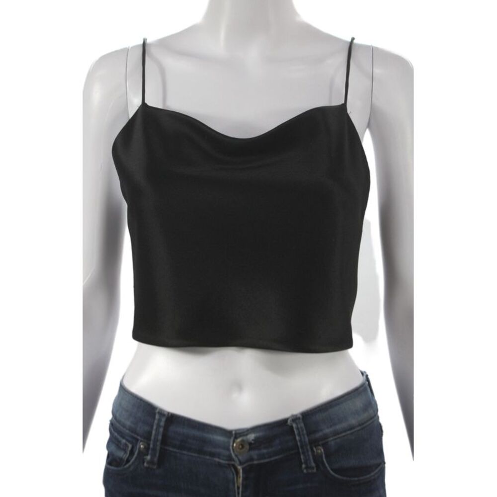 Alice + Olivia Womens Black Triacetate Cowl Neck Camisole Sleeveless Size S